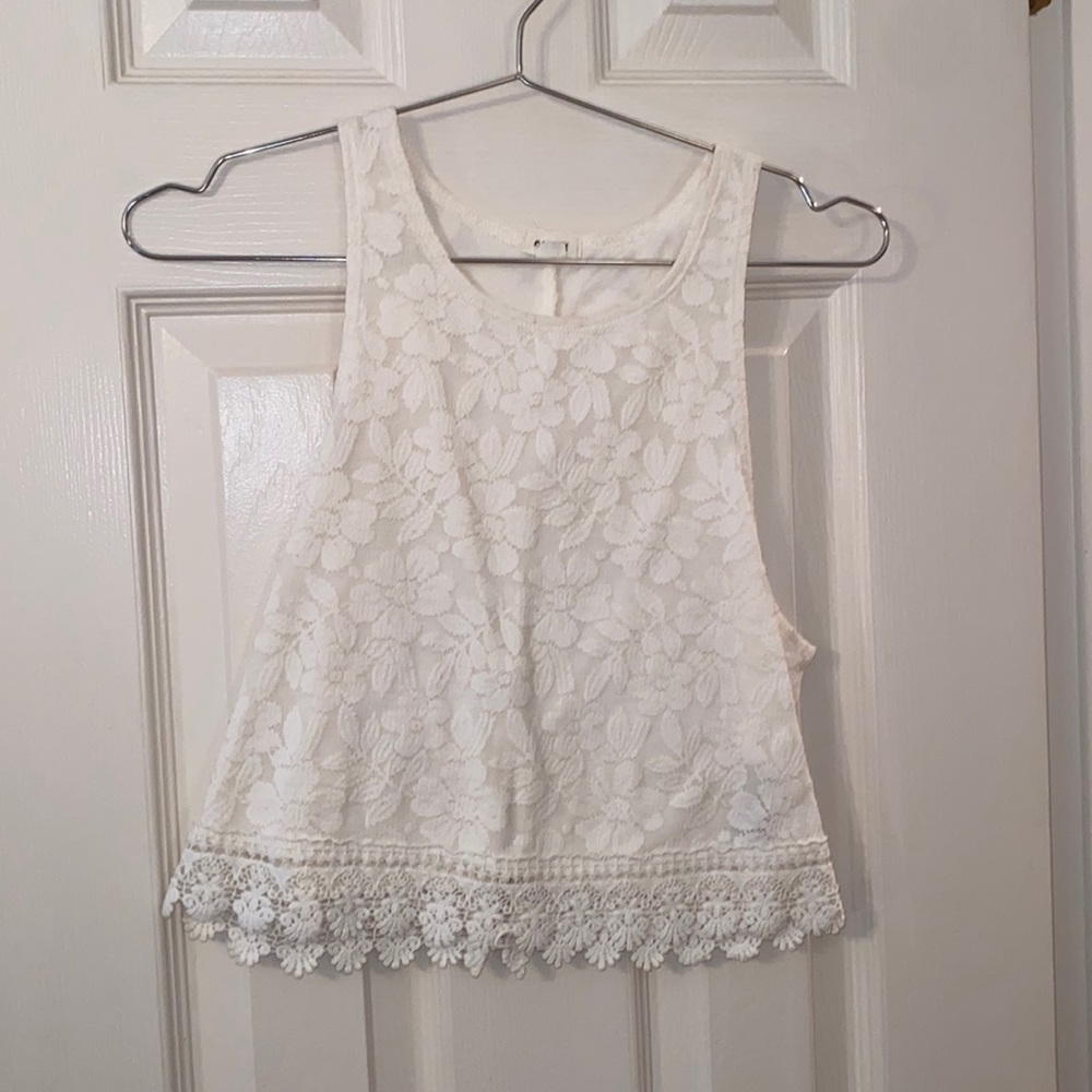 Garage white tank top size small good condition